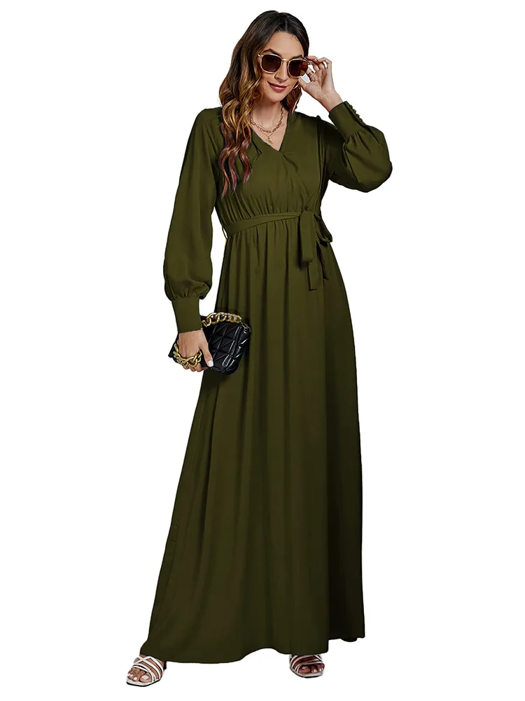 Estne tunicam Ruffle Long Maxi Dress pro Women Garnering Operam?